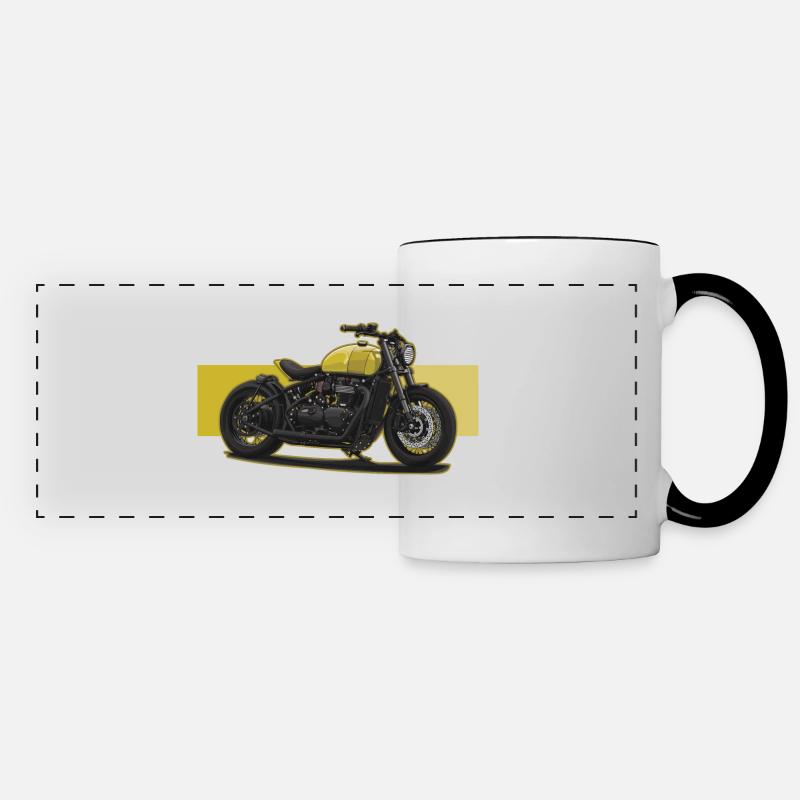 Bobber // Custom // Motorrad - Panoramatasse - Weiß/Schwarz