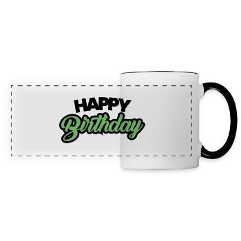 Happy Birthday - Panoramic Mug - white/black - Front