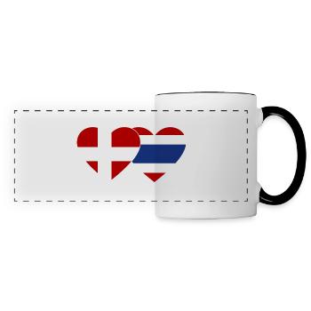 Coeur de drapeau du Danemark Thaïlande - Mug panoramique contrasté et blanc - blanc/noir - Devant