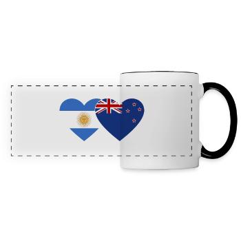 Argentinien Neuseeland Flagge Herz - Panoramatasse - Weiß/Schwarz - Vorne