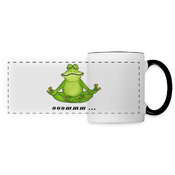 OM, méditation, grenouille - Mug panoramique contrasté et blanc - blanc/noir - Devant