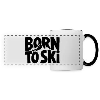 Born To Ski Skifahrer Skifahren Wintersport - Panoramatasse - Weiß/Schwarz - Vorne