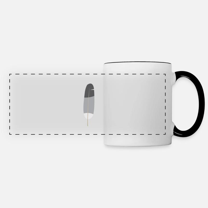 Plume de pigeon - Mug panoramique contrasté et blanc - blanc/noir