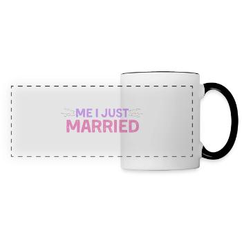 Je me suis réveillé comme cette chemise mariée, juste mariée - Mug panoramique contrasté et blanc - blanc/noir - Devant