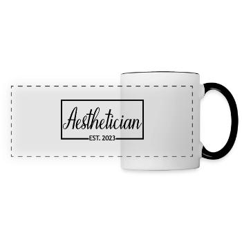Esthéticienne Est. 2023 Cadeau esthéticienne diplômée - Mug panoramique contrasté et blanc - blanc/noir - Devant