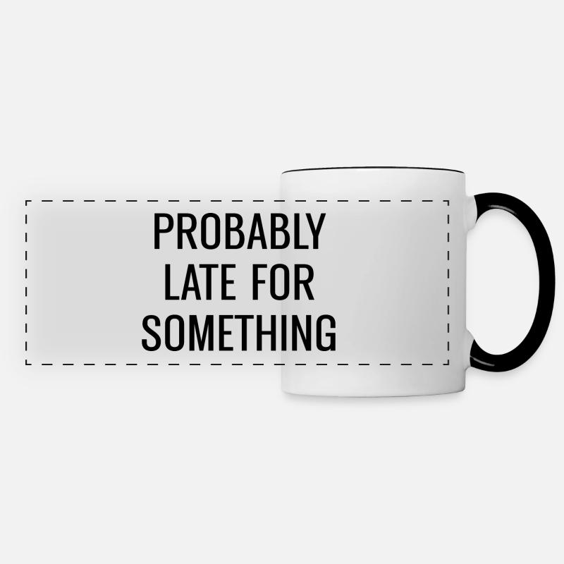 Probably Late For Something - Panoramic Mug - white/black