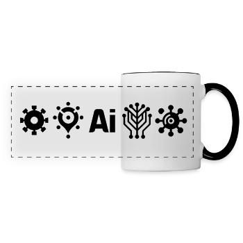 AI Künstliche Intelligenz - Panoramatasse - Weiß/Schwarz - Vorne
