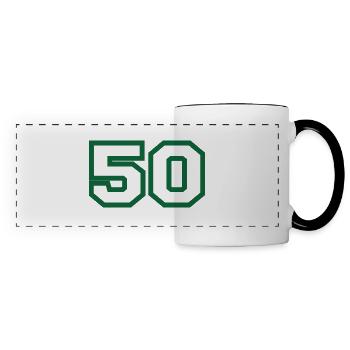 Numéro 50 sport vert - Mug panoramique contrasté et blanc - blanc/noir - Devant