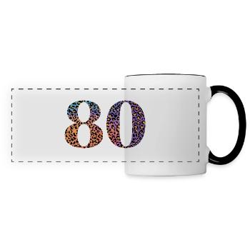 80th Birthday Leopard - Panoramic Mug - white/black - Front