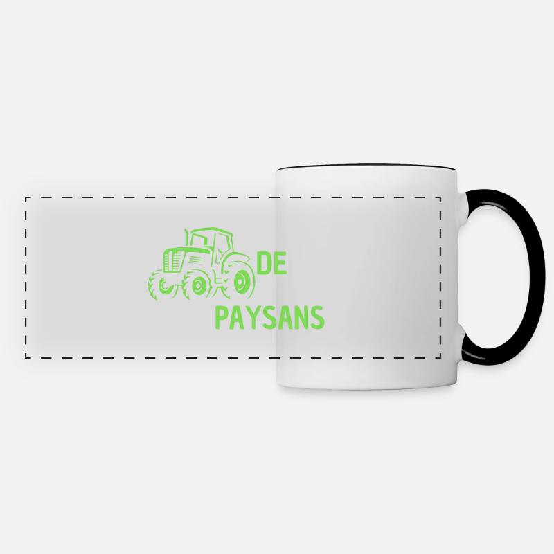 tractor, farmer, peasant, I am a farmer - Panoramic Mug - white/black