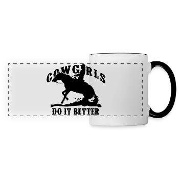 Cowgirls Do It Better - Slide Stop - Panoramatasse - Weiß/Schwarz - Vorne