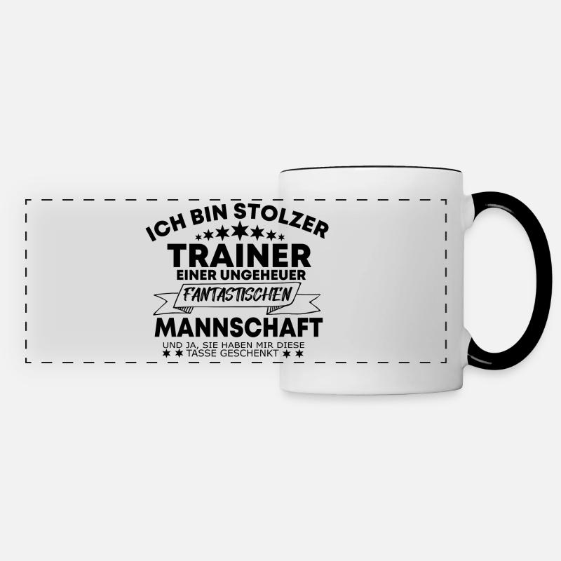 Geschenk für einen Trainer zu z.B. Weihnachten - Panoramatasse - Weiß/Schwarz