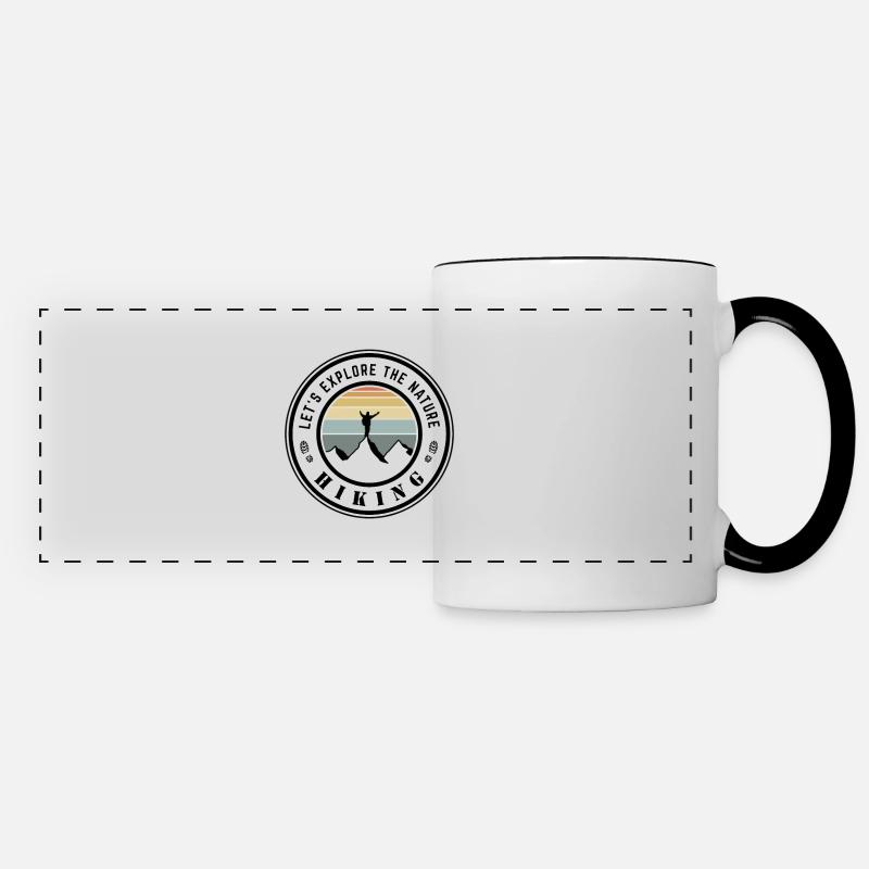 Let ́s explore the nature - hiking - Panoramic Mug - white/black