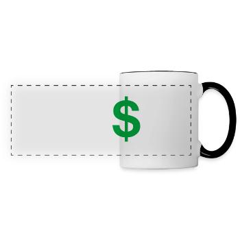 Buchstabe t Dollar - Panoramatasse - Weiß/Schwarz - Vorne