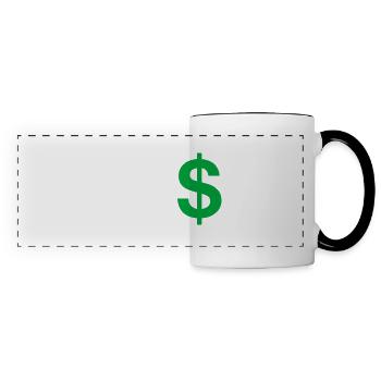 Buchstabe x Dollar - Panoramatasse - Weiß/Schwarz - Vorne