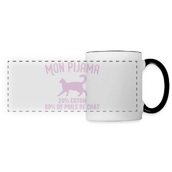 Humorous Cat Hair Pajamas - Panoramic Mug - white/black - Front