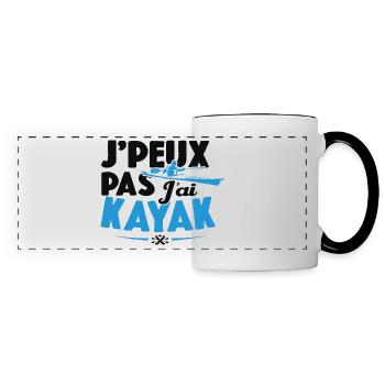 Je Peux Pas J'ai Kayak Cadeau Kayaking - Mug panoramique contrasté et blanc - blanc/noir - Devant