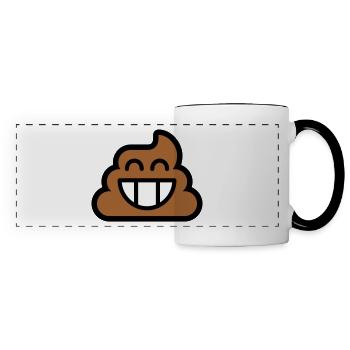 Emoji Poop 3c - Panoramic Mug - white/black - Front