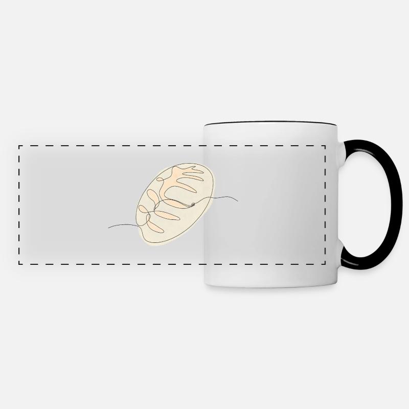 Sourdough bread Line Art Drawing - Panoramic Mug - white/black