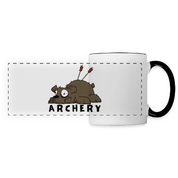 Funny archery motif for archers - Panoramic Mug - white/black - Front