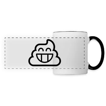 Emoji Poop 1c - Panoramic Mug - white/black - Front