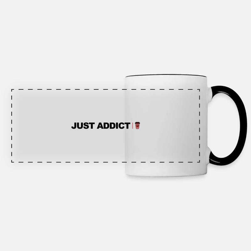 Just addict coffee - Panoramic Mug - white/black