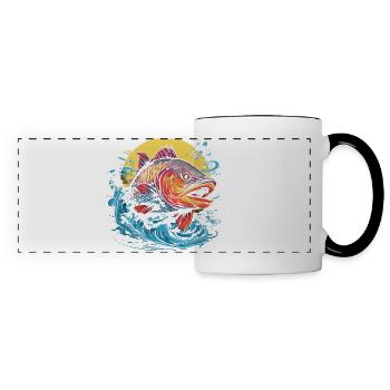 Fishing Illustration - Panoramic Mug - white/black - Front