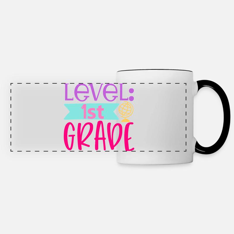 Level 1st Grade - Back to School - Panoramic Mug - white/black