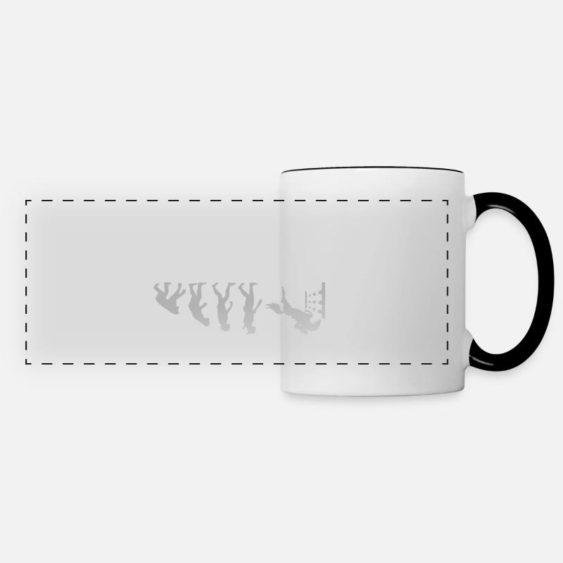 Evolution d'un cadeau d'équitation cavalier - Mug panoramique contrasté et blanc - blanc/noir