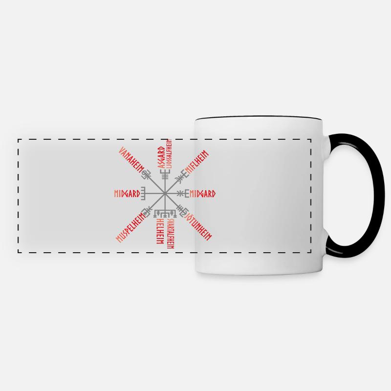 Vegvisir - Wegweiser - Wikingerkompass - Sigille - Panoramic Mug - white/black