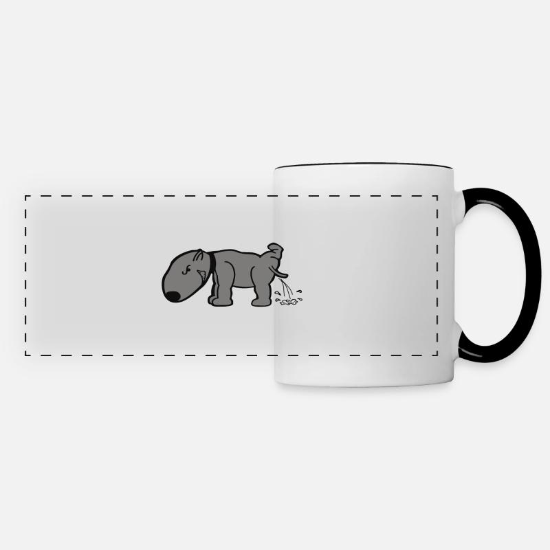 Pissing Dog Pissing Dog - Panoramic Mug - white/black