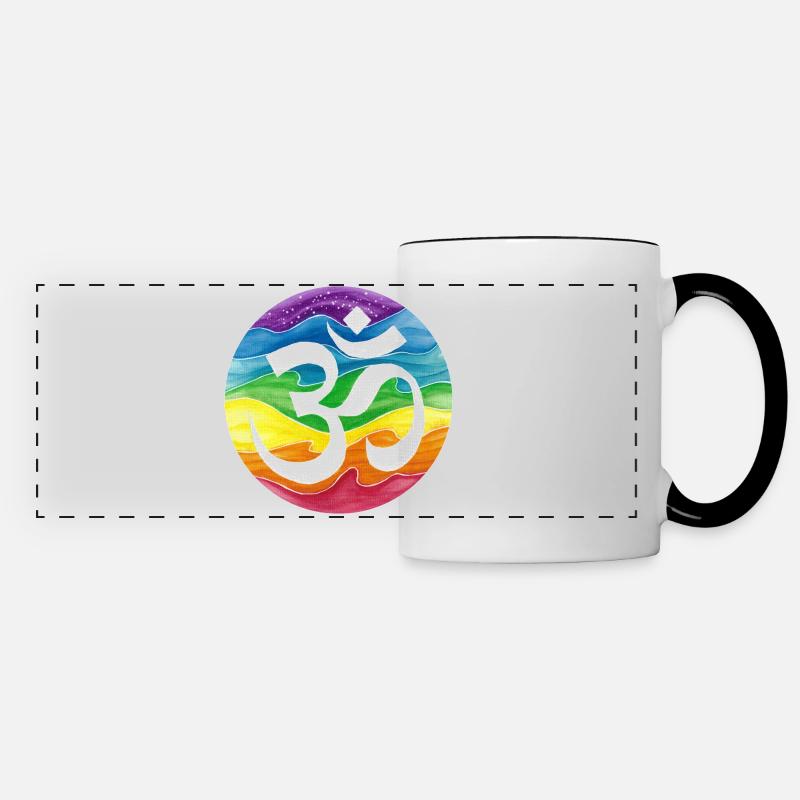 OM Force Yoga Chakra Colors - Panoramic Mug - white/black