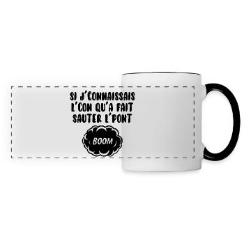 Si j’connaissais l’con… - Mug panoramique contrasté et blanc - blanc/noir - Devant