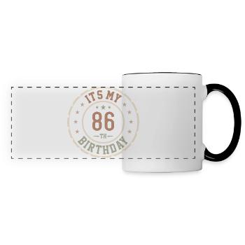 Es ist mein 86. Geburtstag 86 Jahre altes Geschenk - Panoramatasse - Weiß/Schwarz - Vorne