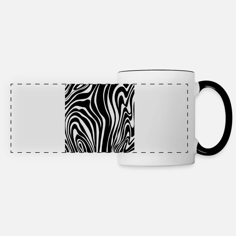 Zebra crossing diamond - Panoramic Mug - white/black