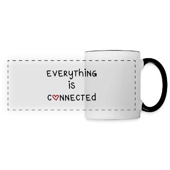 everything is connected liebe Verbindung Beziehung - Panoramatasse - Weiß/Schwarz - Vorne