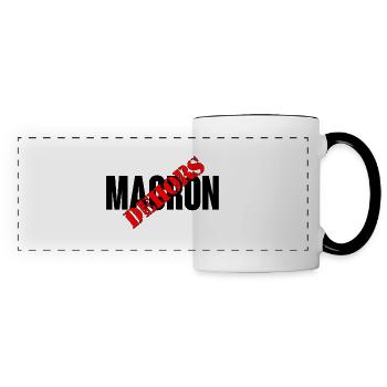 Macron dehors - Mug panoramique contrasté et blanc - blanc/noir - Devant