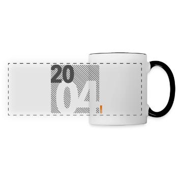 Hergestellt im Jahr 2004 Retro Modernistisches Design Geburtstagsgeschenk - Panoramatasse - Weiß/Schwarz - Vorne