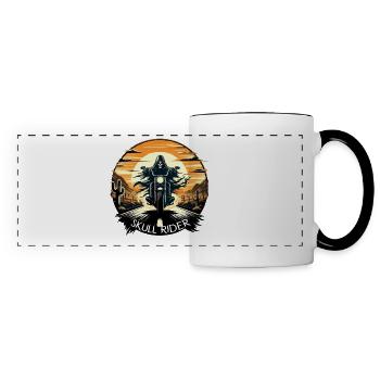SKULL RIDER : AVENTURE DANS LE DÉSERT SOUS LE COUCHER DU SOLEIL - Mug panoramique contrasté et blanc - blanc/noir - Devant