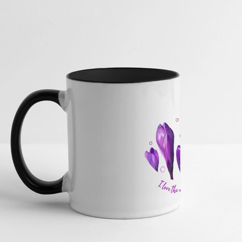 Crocuses Crocus Mug panoramique contrasté et blanc
