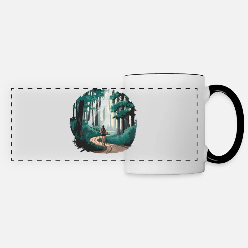 Hiking is My Therapy – Nature & Forest - Panoramic Mug - white/black