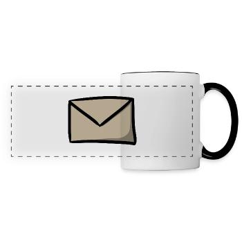 Symbole de correspondance Message E-Mail Lettre Envoi - Mug panoramique contrasté et blanc - blanc/noir - Devant