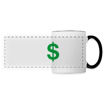 Letter l dollar - Panoramic Mug - white/black - Front