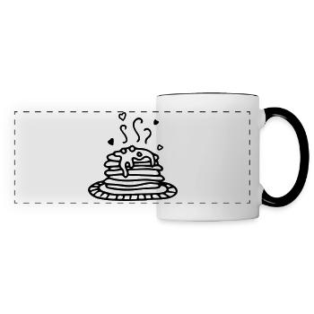 Crêpes Crêpes Galette - Mug panoramique contrasté et blanc - blanc/noir - Devant
