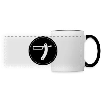 Shaving Barber Circle - Panoramic Mug - white/black - Front