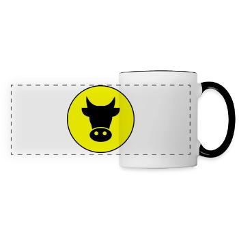 Cow head - Panoramic Mug - white/black - Front