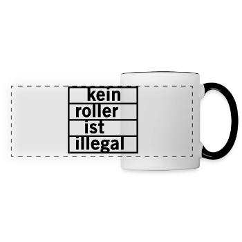 Kein Roller ist illegal - Panoramatasse - Weiß/Schwarz - Vorne