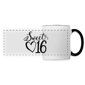 Sweet Sixteen Mignon cadeau de 16 ans - Mug panoramique contrasté et blanc - blanc/noir - Devant