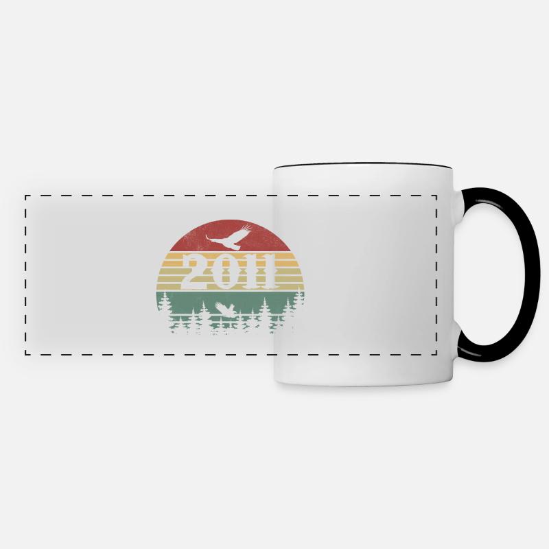 2011 Vintage Retro 2011 Geburtstagsgeschenk - Panoramatasse - Weiß/Schwarz