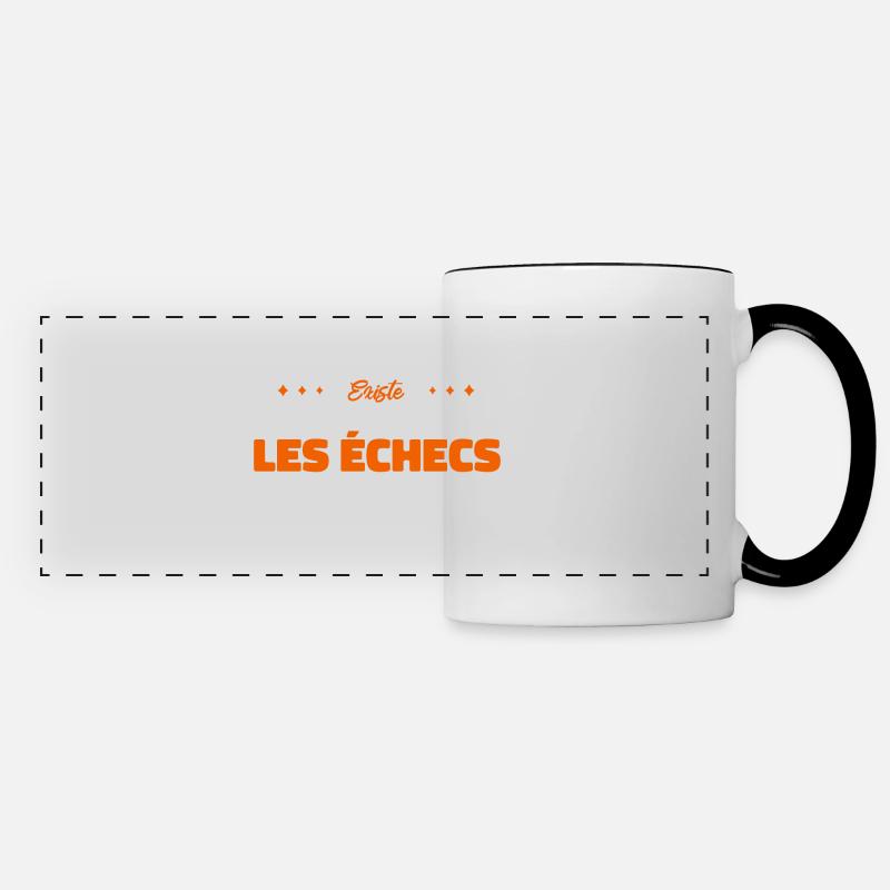 Le Bonheur Existe il Est Dans Les Échecs - Mug panoramique contrasté et blanc - blanc/noir